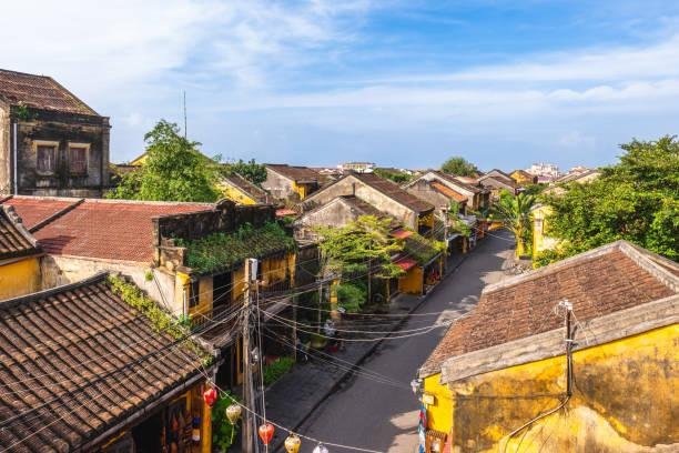 view over hoi an ancient town, an unesco world heritage site in vietnam