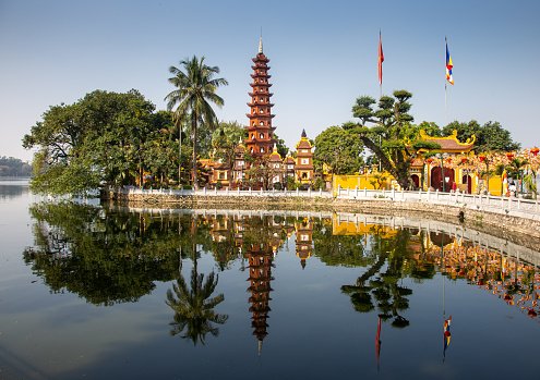 Tran Quoc Pagoda as seen from Thanh Nien Street in Hanoi