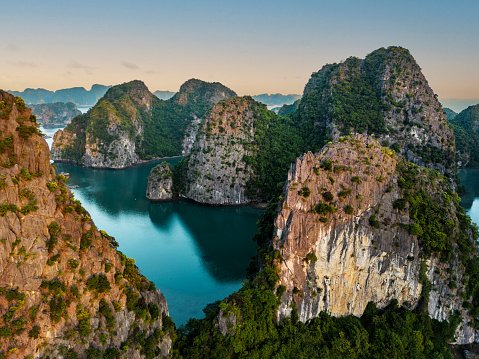 Sunset over Ha Long Bay in north Vietnam