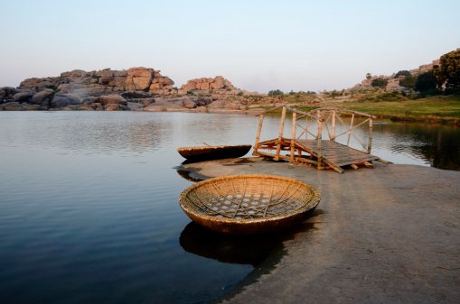 Tungabhadra river,Hampi,Karnataka,India at evening