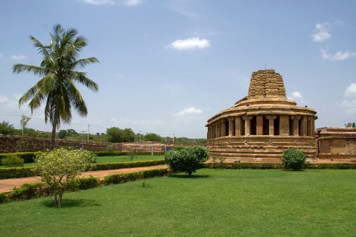 Durga Temple with Semi-circular back portion at Aihole, District Bagalkot, Karnataka, India, Asia