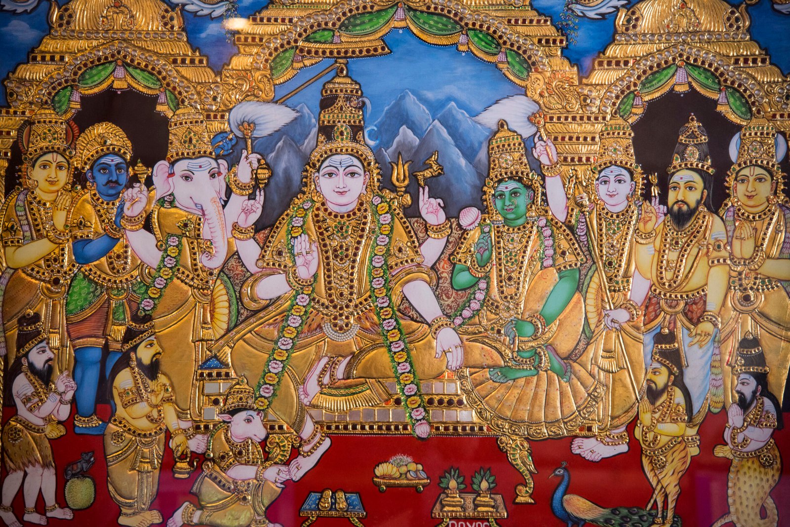 Tanjore Painting is one of the most popular forms of classical South Indian painting. Dense composition, surface richness and vibrant colors of Indian Thanjavur Paintings distinguish them from other