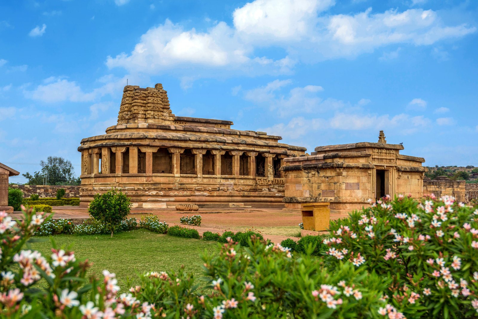 View of Durga Temple at Aihole. One of the famous tourist destination in karnataka, India.