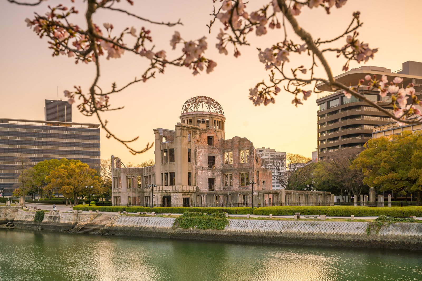 View of the atomic bomb dome in Hiroshima Japan. UNESCO World Heritage Site